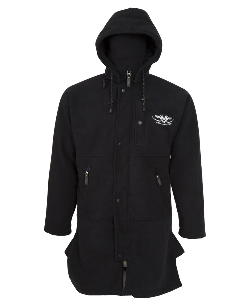 Black windproof jacket with full zip for hunting and outdoors