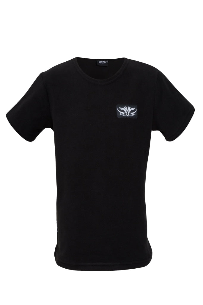 Kids Black fleece tee for outdoors and hunting