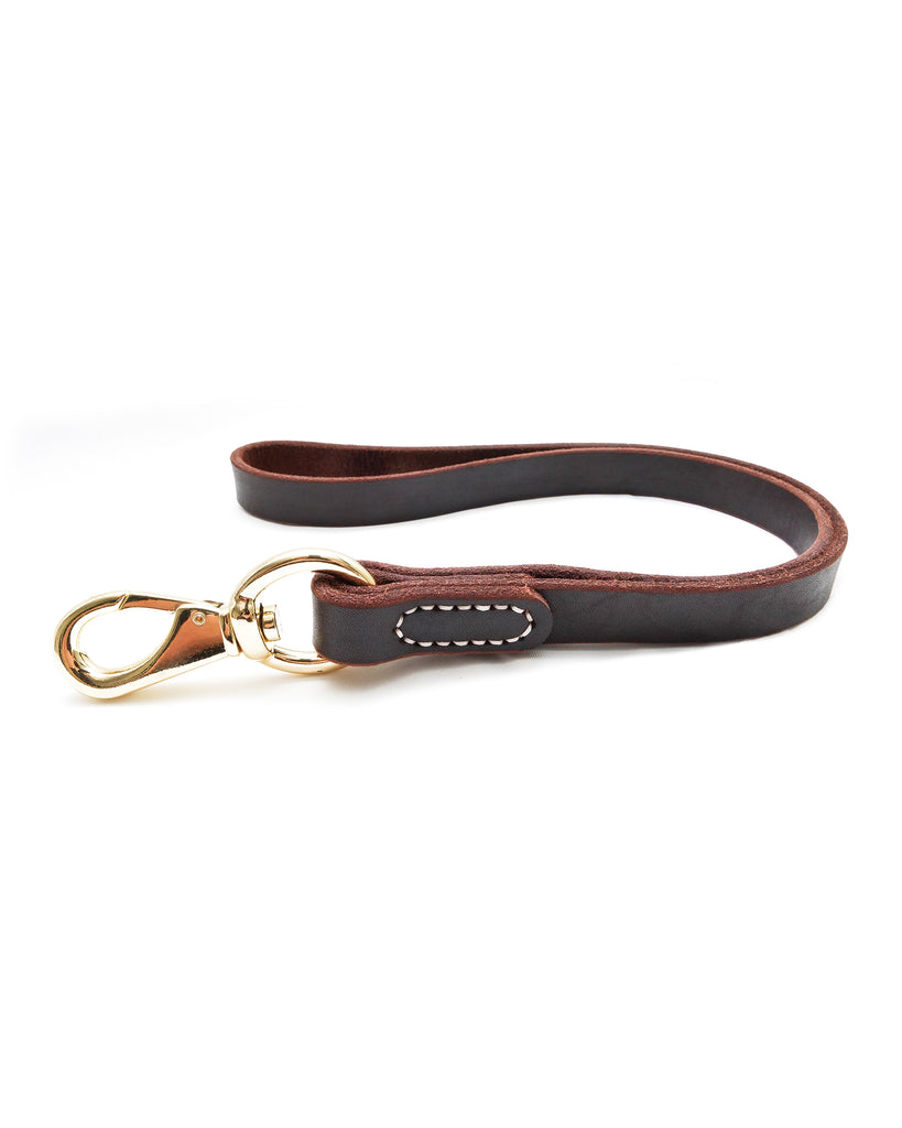 Leather Dog Lead with brass plated clip. 48cm long